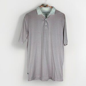 Mizzen+Main Performance Golf Polo Shirt White Diamond Geometric Print Mens Large